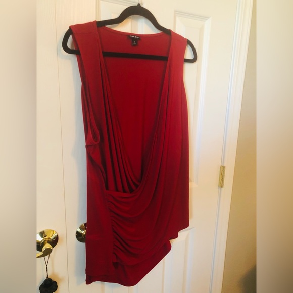Torrid plus size 3X red sleeveless spring/summer top open front pull over - Picture 5 of 6